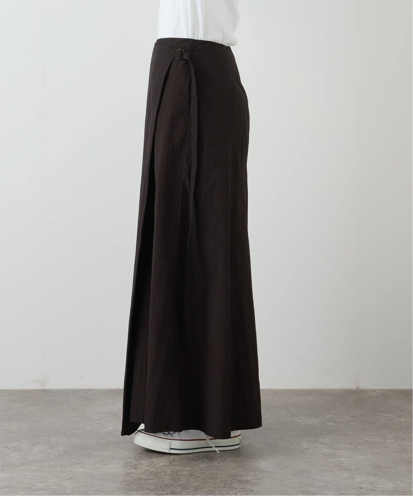 ATON】HAND DYED NYLON WRAPED SKIRT（ロング・マキシ丈スカート