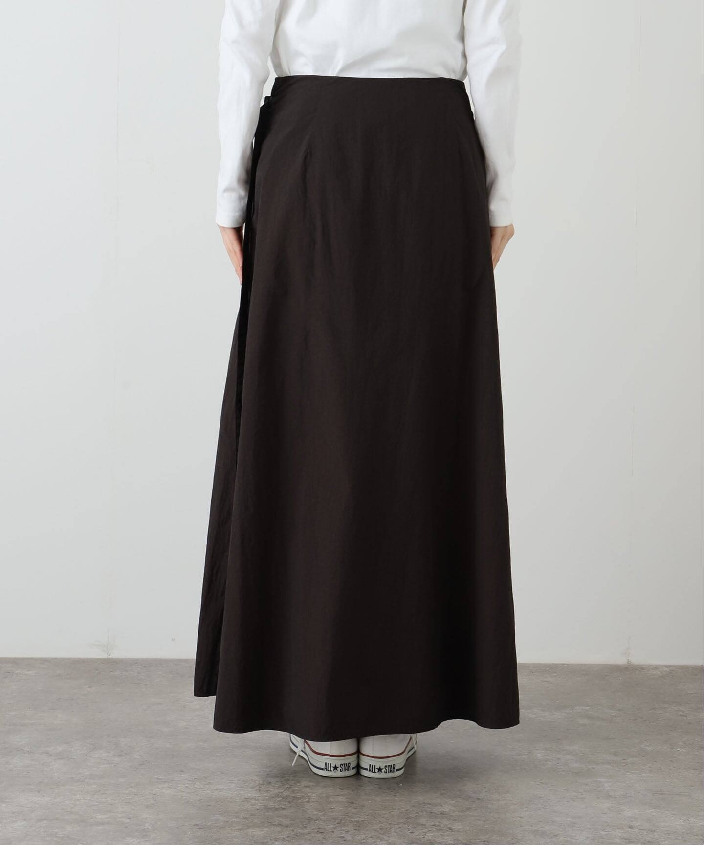 ATON】HAND DYED NYLON WRAPED SKIRT（ロング・マキシ丈スカート