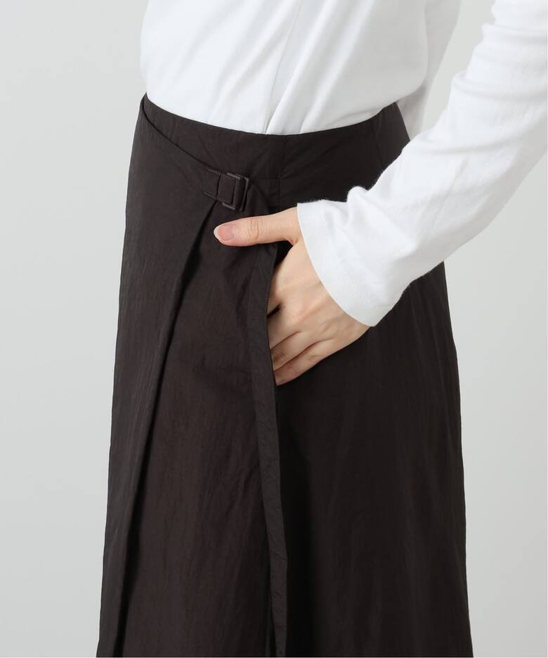 ATON】HAND DYED NYLON WRAPED SKIRT（ロング・マキシ丈スカート 
