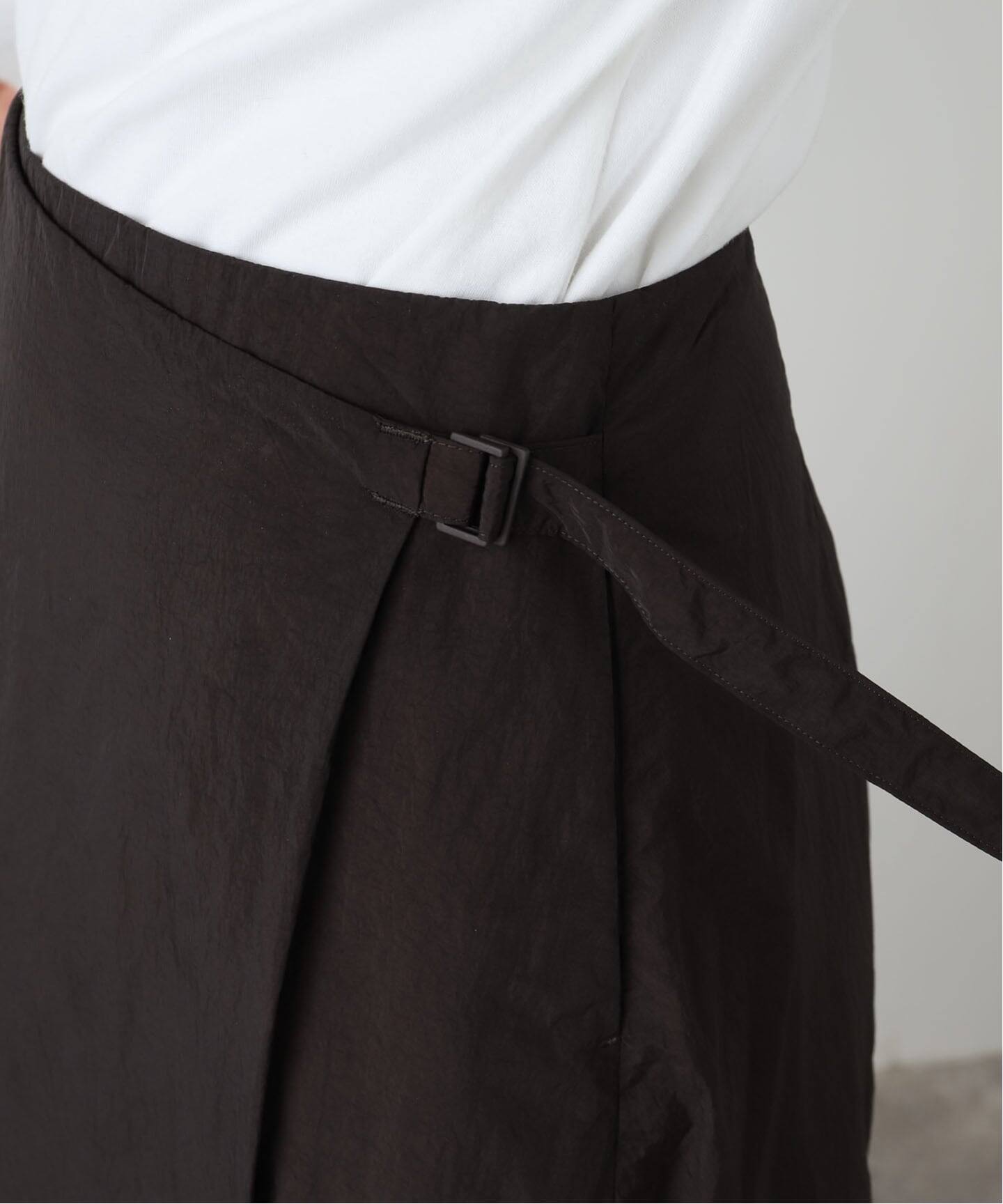 ATON】HAND DYED NYLON WRAPED SKIRT（ロング・マキシ丈スカート