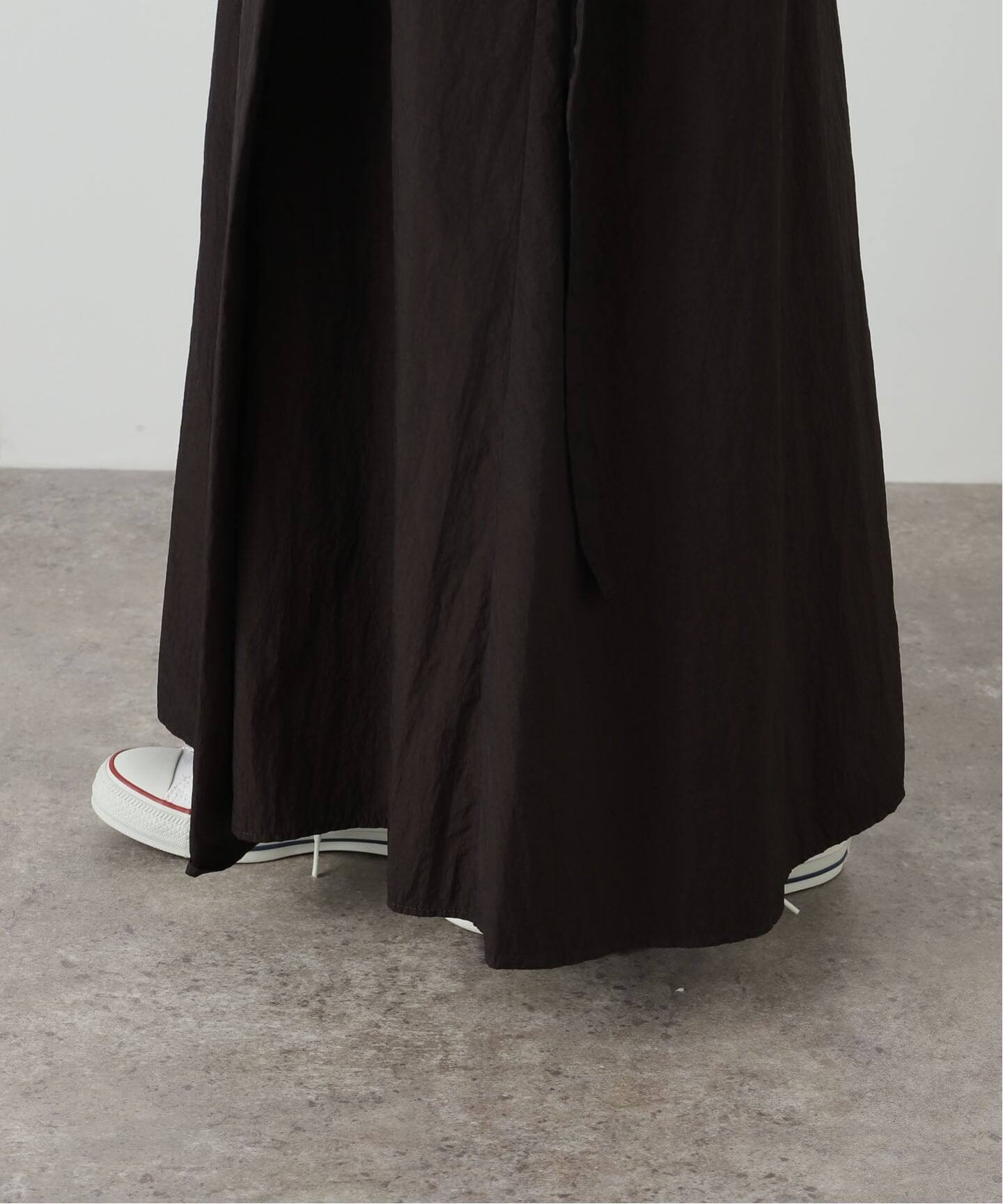 ATON HAND DYED NYLON FLARED SKIRTブラック 02 Namu Shop - Aton Hand Dyed Nylon Flared Skirt - Navy