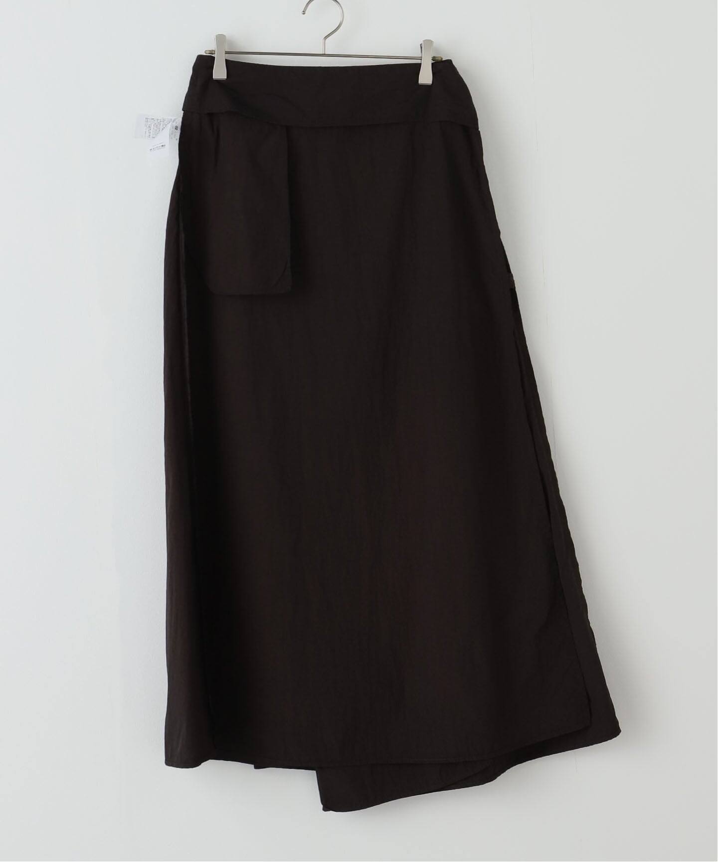 ATON】HAND DYED NYLON WRAPED SKIRT（ロング・マキシ丈スカート