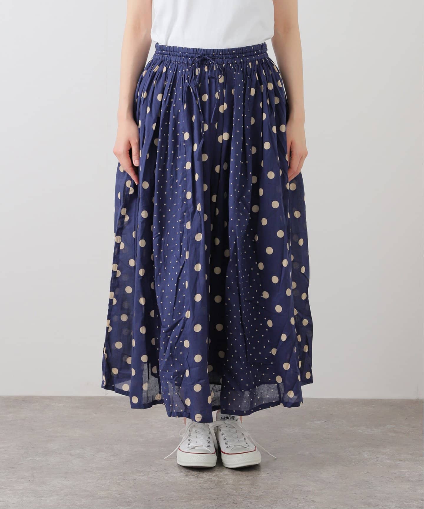 SOIL】 DOT PRINT PATCHWORK GATHERED SKIRT（その他スカート