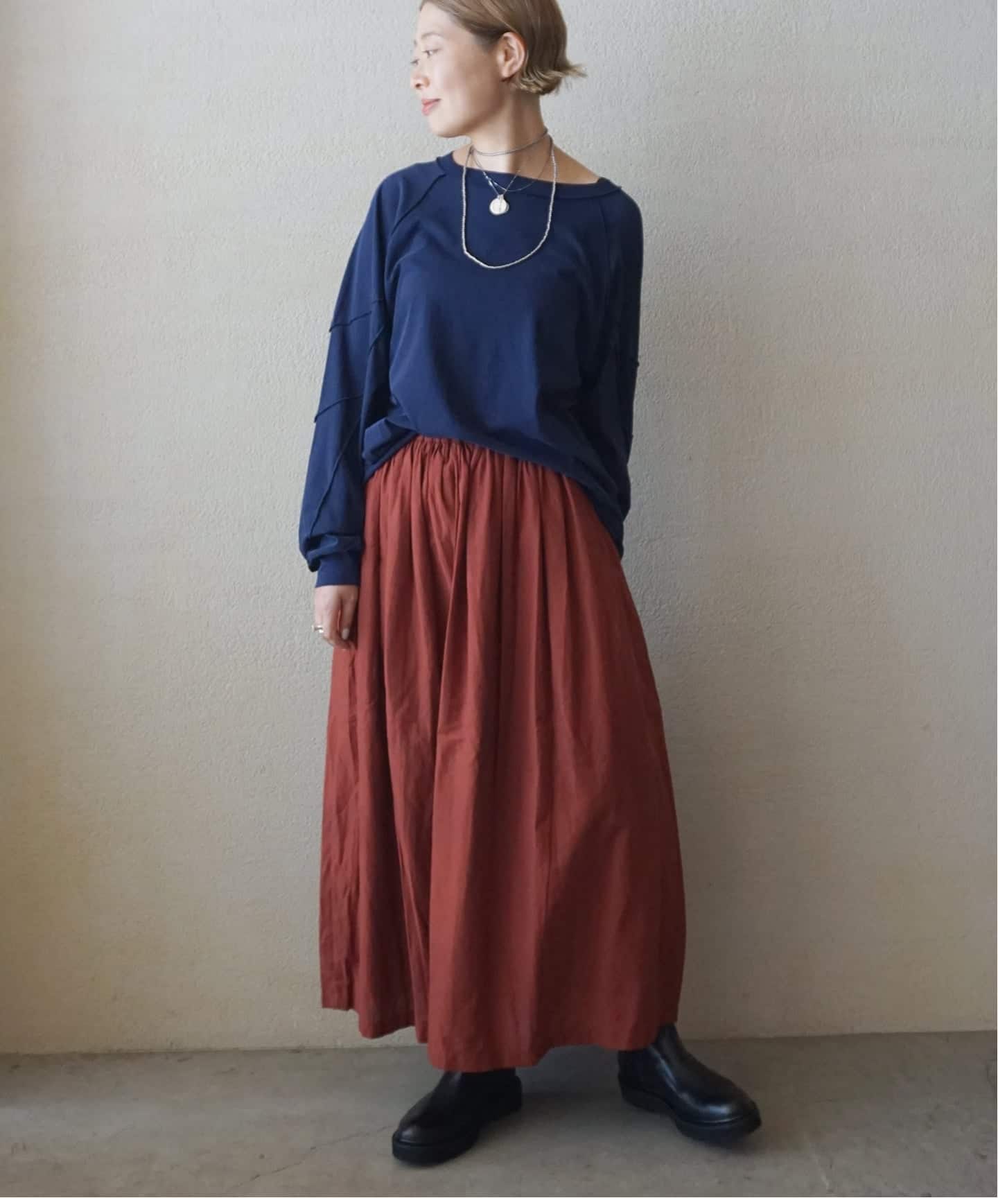JOURNAL STANDARD luex SOIL ロングスカート SOIL】 COTTON CAMBRIC GATHERED SKIRT（ロング・マキシ丈