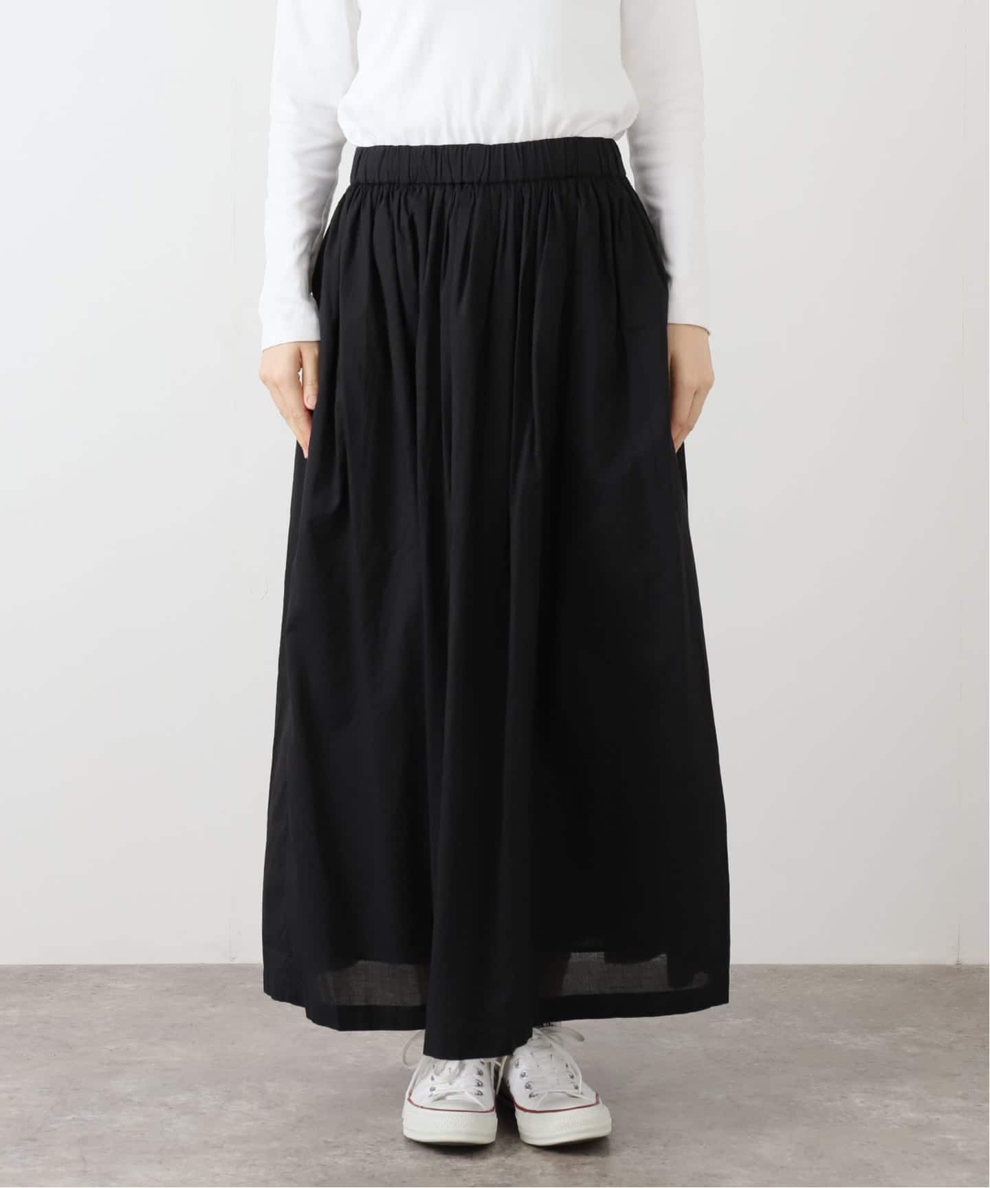 SOIL】 COTTON CAMBRIC GATHERED SKIRT（ロング・マキシ丈スカート