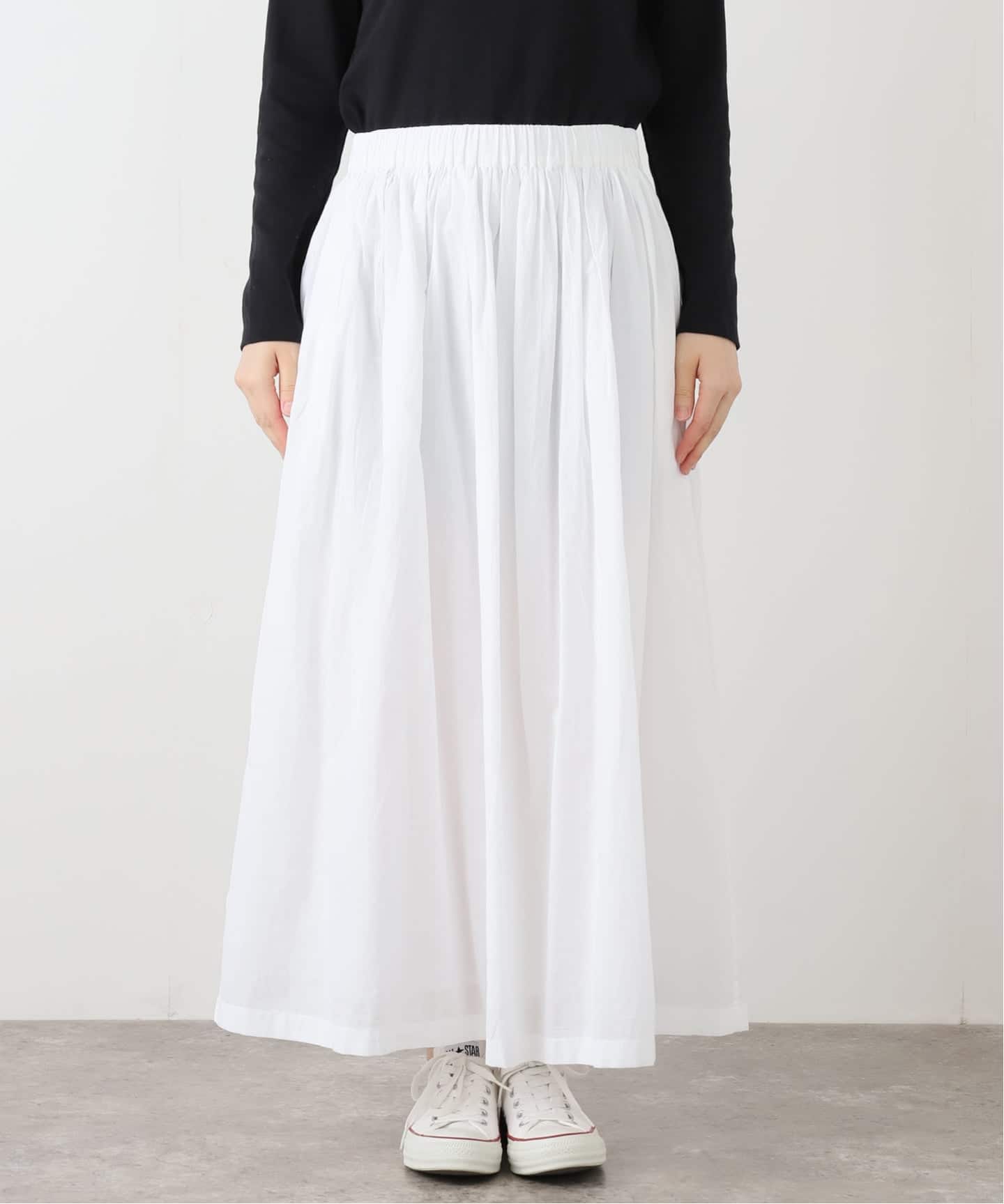 JOURNAL STANDARD luex SOIL ロングスカート SOIL】 COTTON CAMBRIC GATHERED SKIRT（ロング・マキシ丈