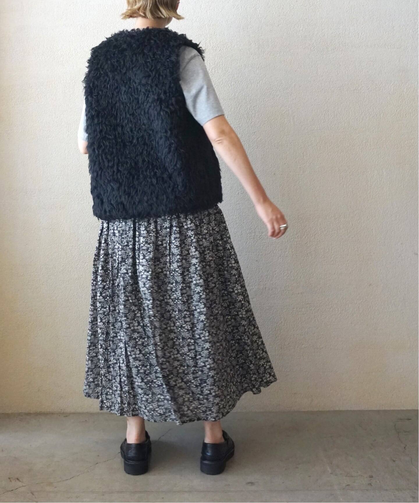 SOIL】 SMALL FLOWER PRINT GATHERED SKIRT（ロング・マキシ丈