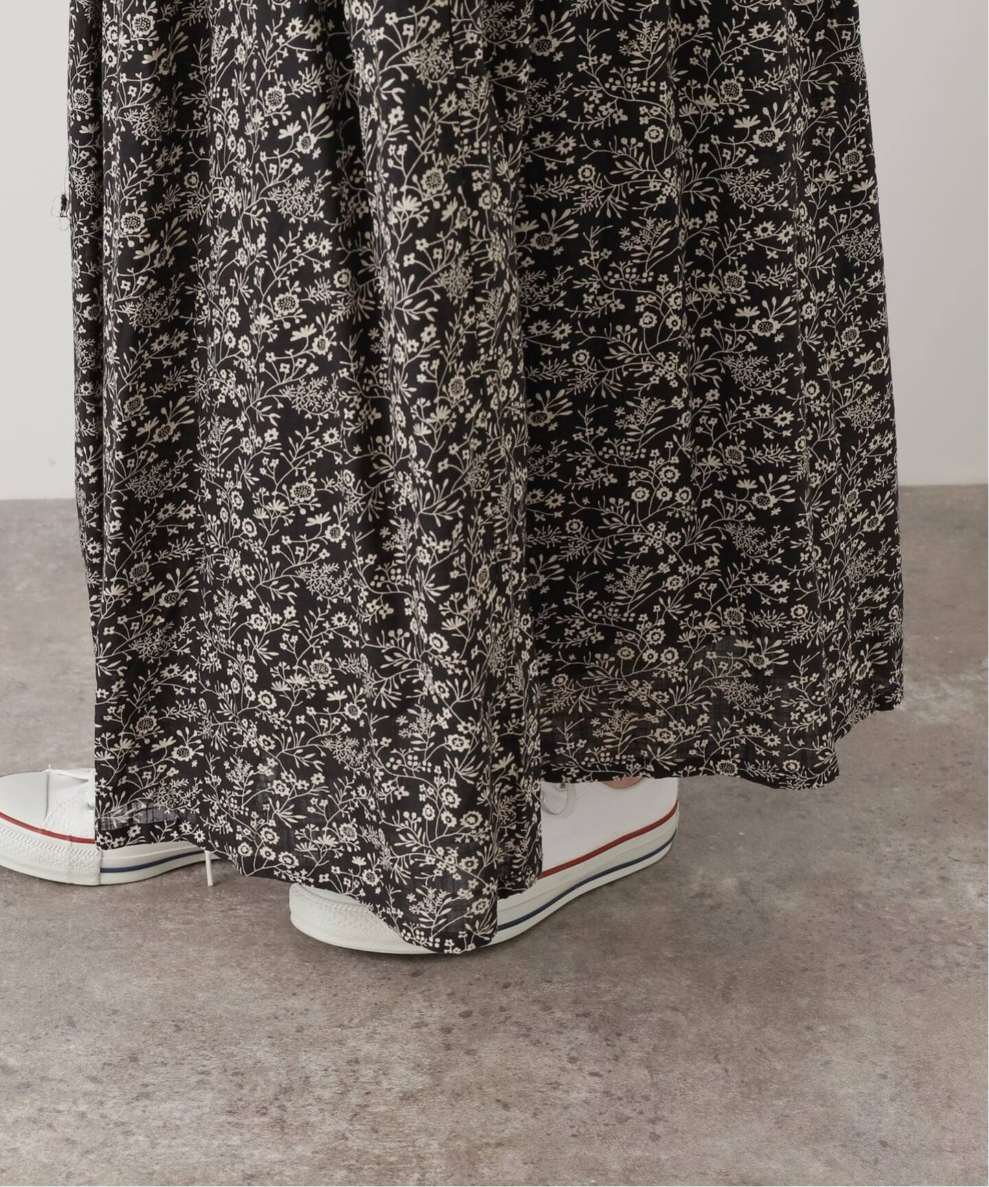 SOIL】 SMALL FLOWER PRINT GATHERED SKIRT（ロング・マキシ丈スカート