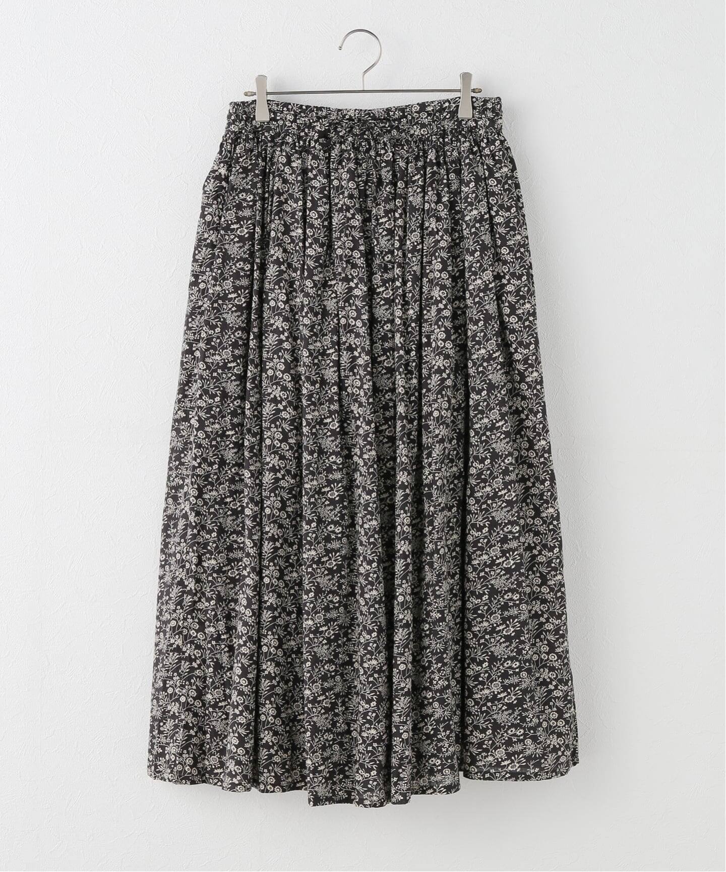 SOIL】 SMALL FLOWER PRINT GATHERED SKIRT（ロング・マキシ丈