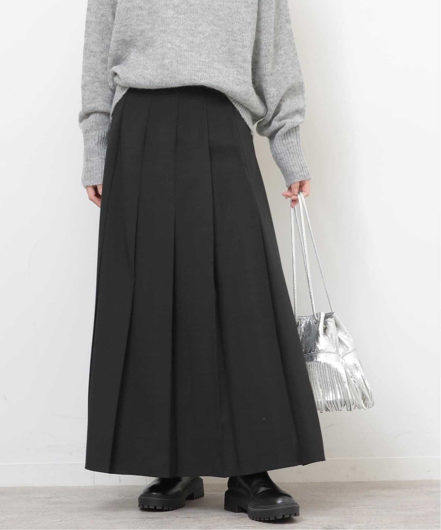 ワイドプリーツイージースカート（ロング・マキシ丈スカート