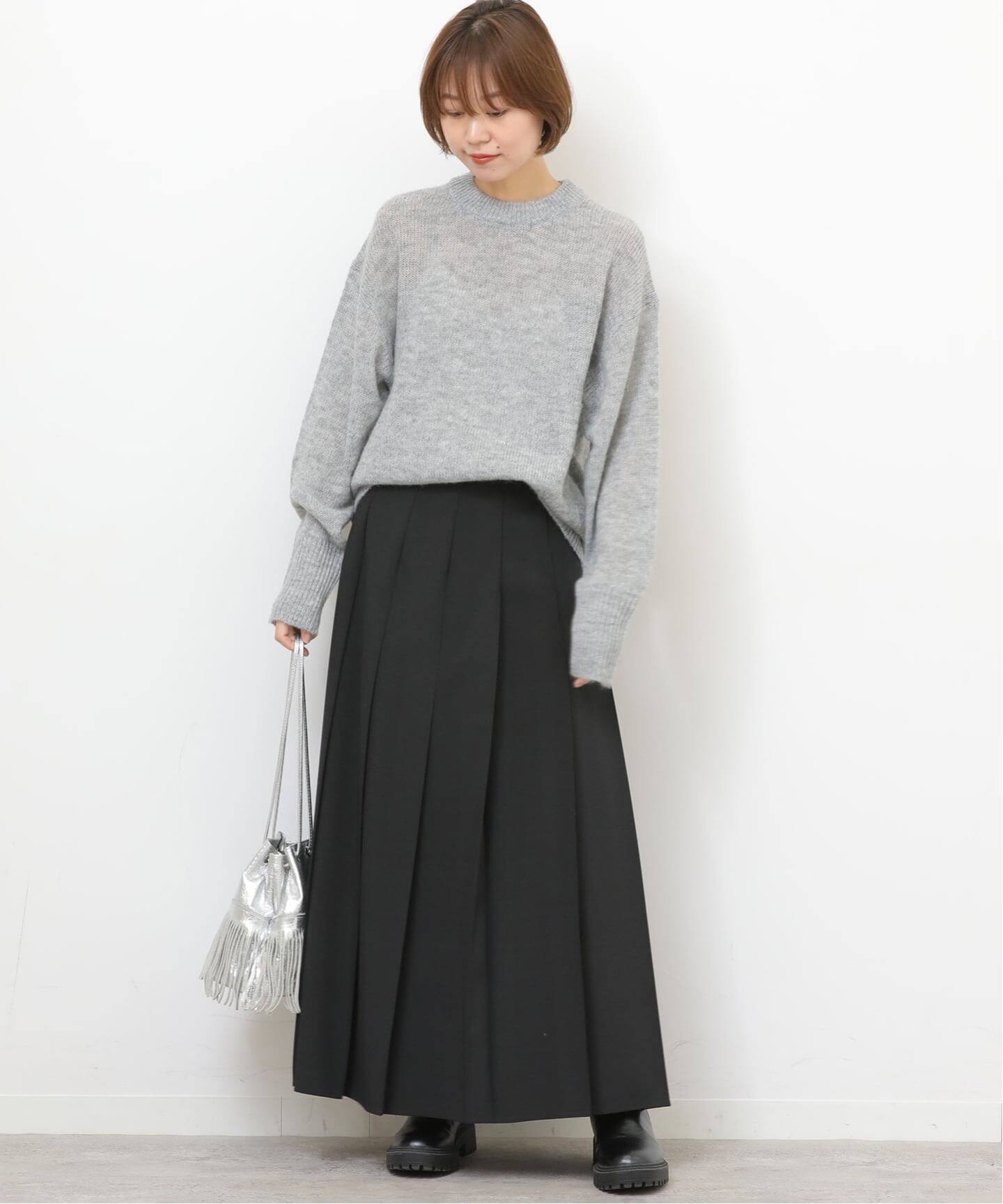 WEB限定追加》ワイドプリーツイージースカート（ロング・マキシ丈