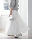 コットンボイルクリンクルティアードスカート