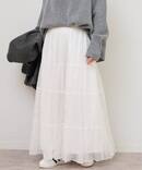 《予約》シアーチェックティアードイージースカート