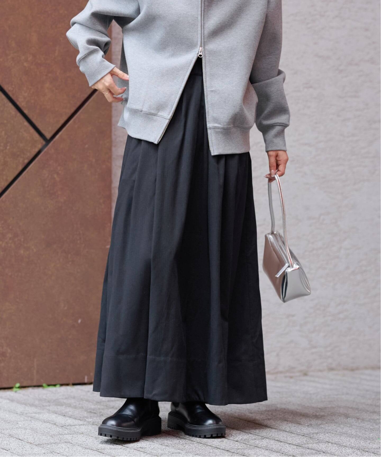 【新品・タグ付き】今期新作 BRIEFING スカート グレー M 完売サイズ 25AW新作］ウォッシャブルブラッシュイージーフレアスカート