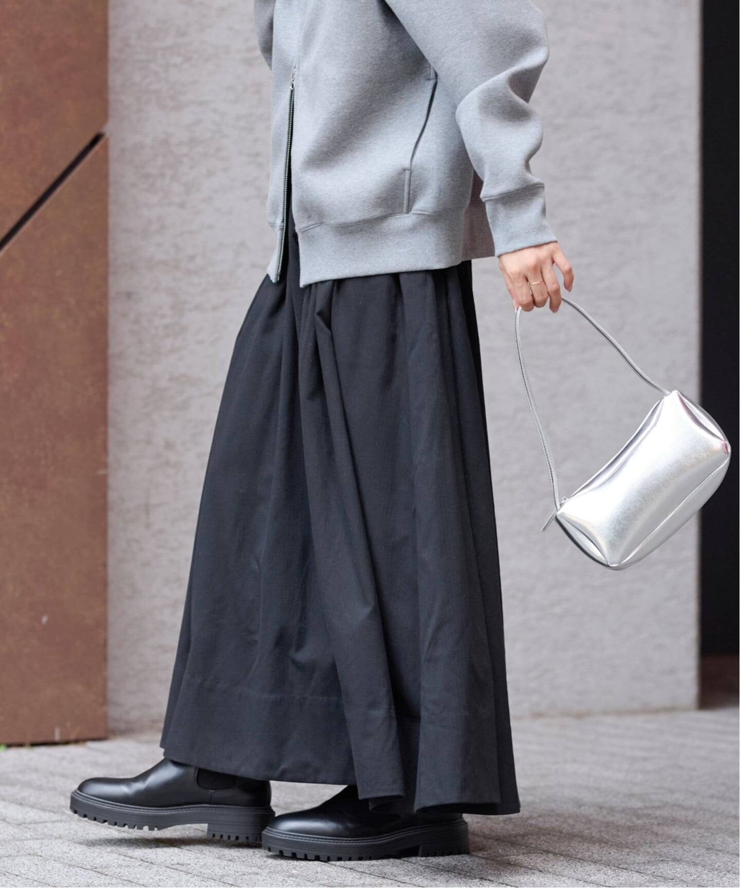 ウォッシャブルブラッシュイージーフレアスカート（ロング・マキシ丈