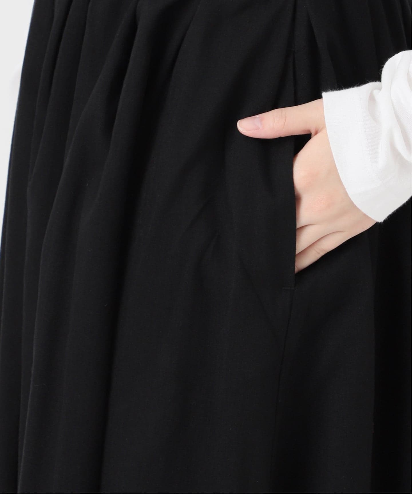 ウォッシャブルブラッシュイージーフレアスカート（ロング・マキシ丈