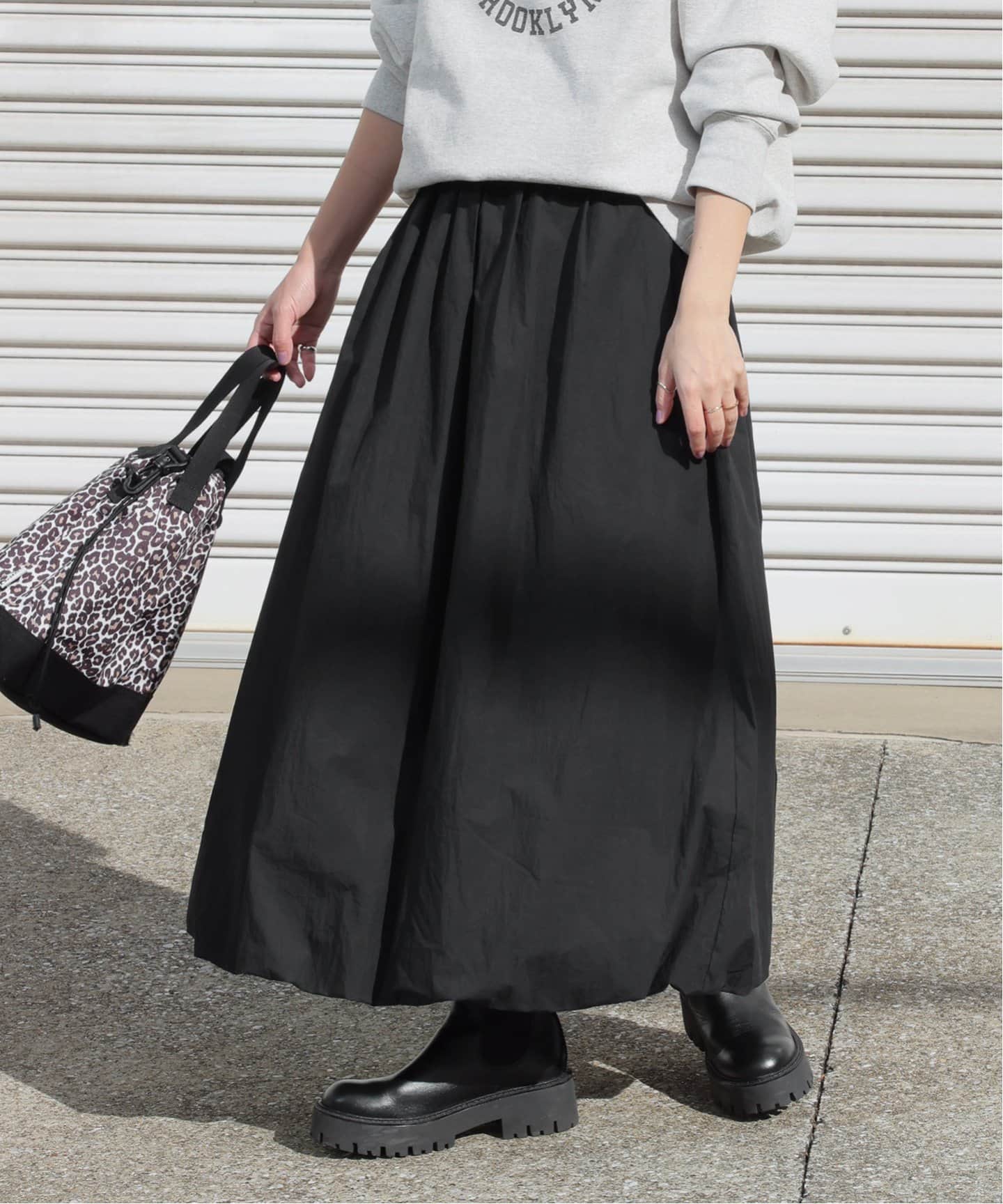 JOURNALSTANDARD relume バルーンイージースカート グレー 追加》ウォッシャブルバルーンイージースカート（ロング・マキシ