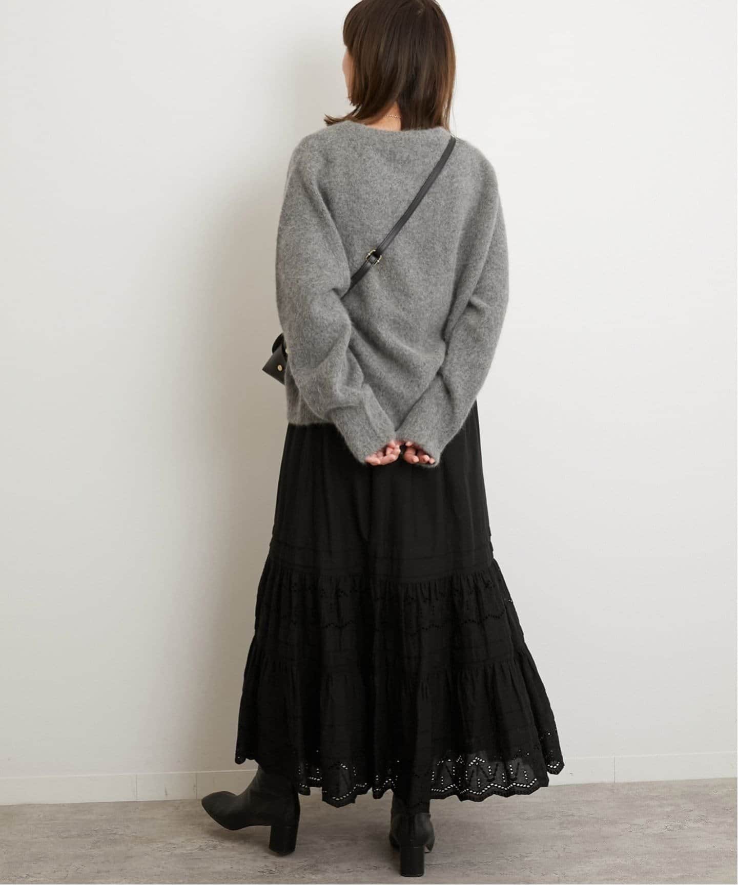 WEB限定追加予約》コットンボイルタック刺繍ロングスカート