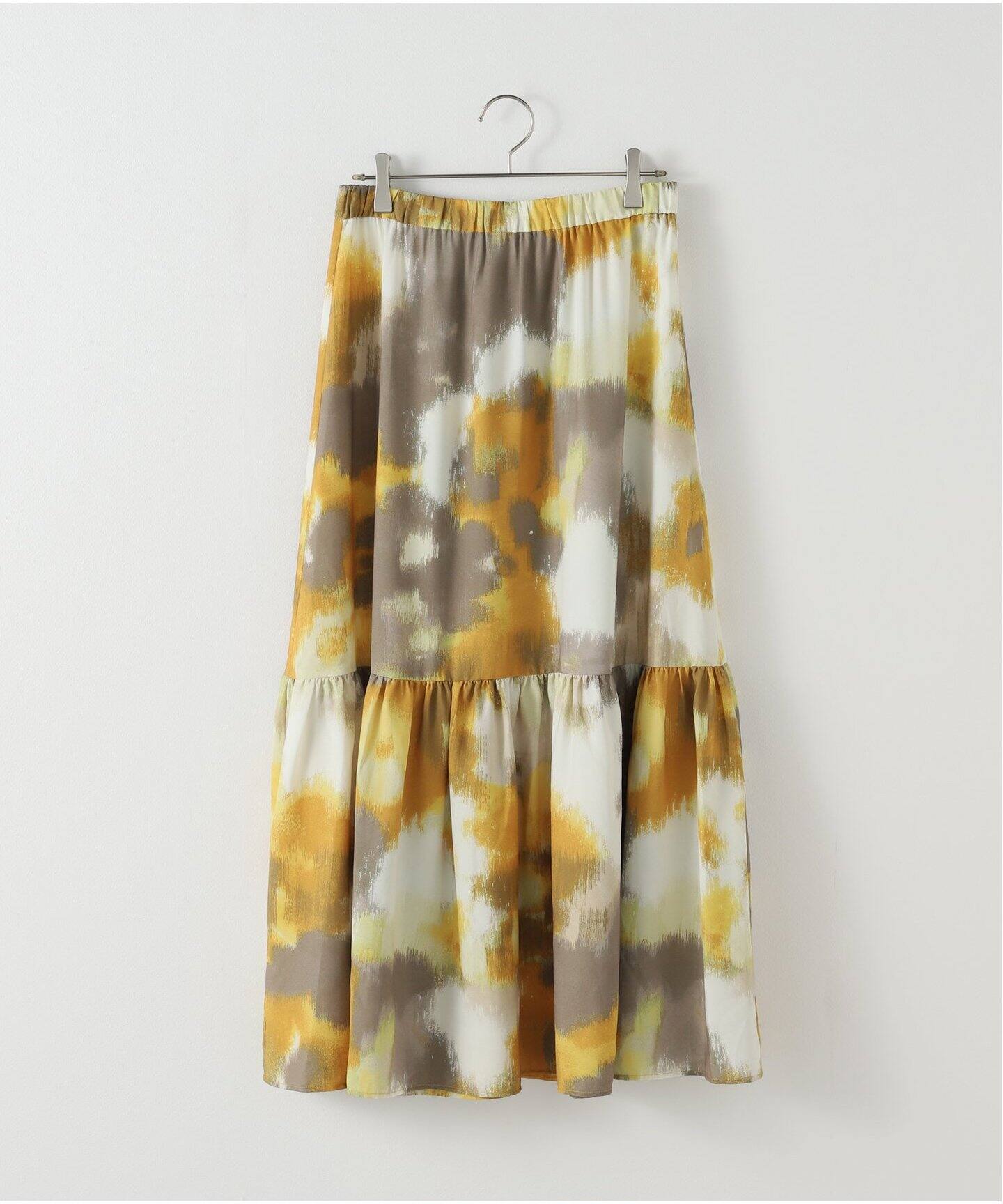 ニュアンスフラワープリントスカート（ロング・マキシ丈スカート  