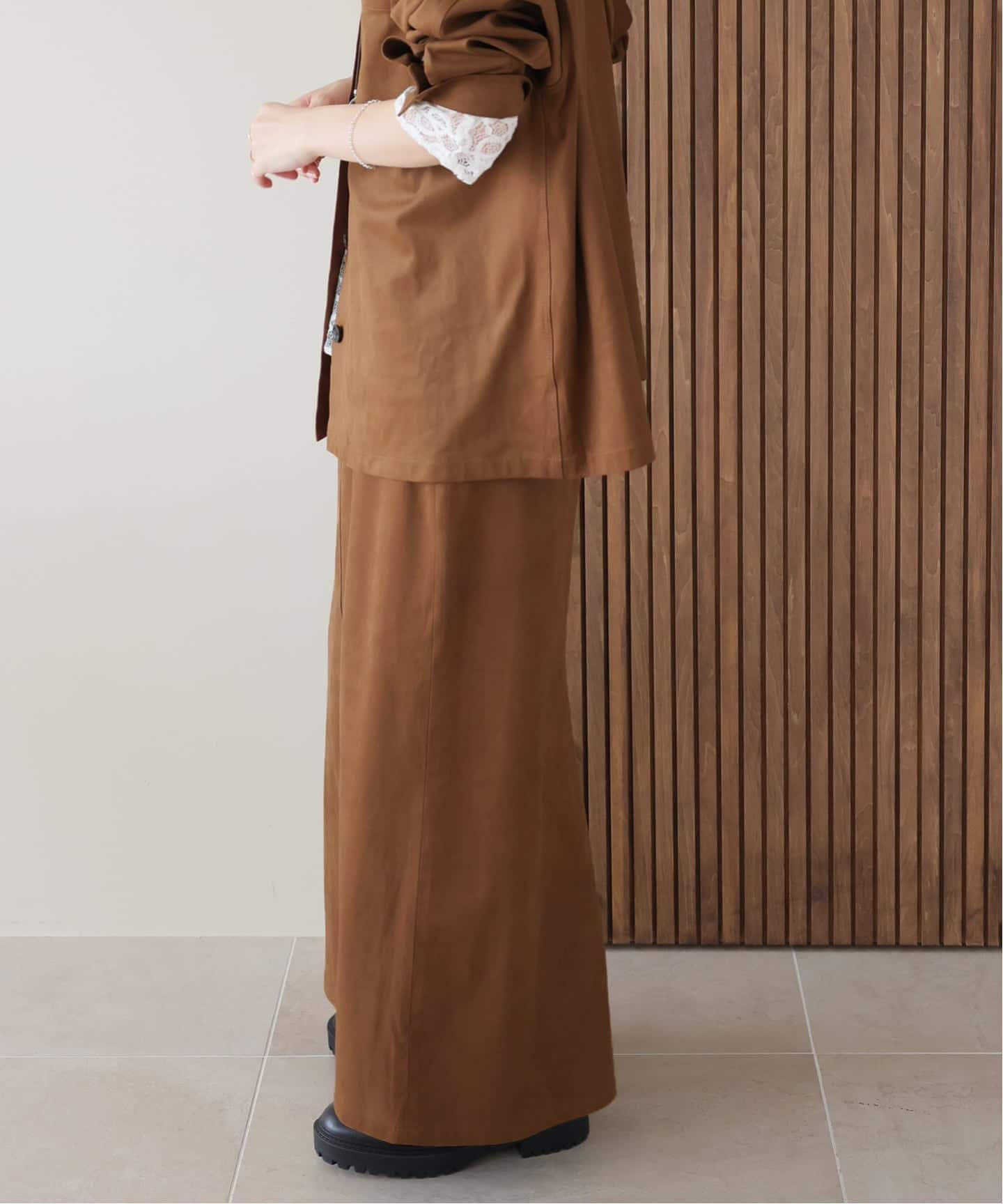 スエードライク Iラインスカート（ロング・マキシ丈スカート