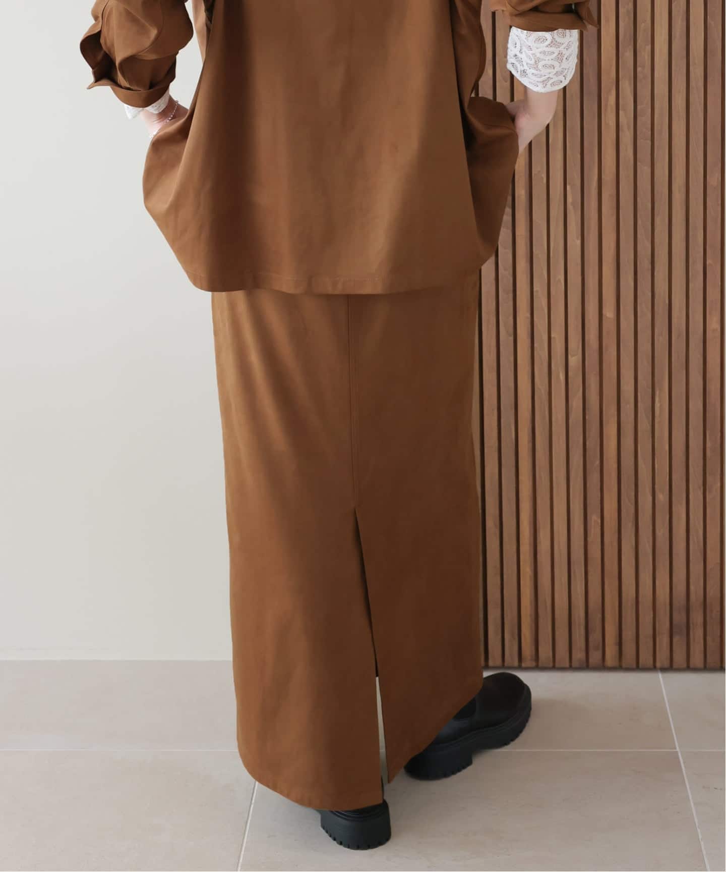 スエードライク Iラインスカート（ロング・マキシ丈スカート