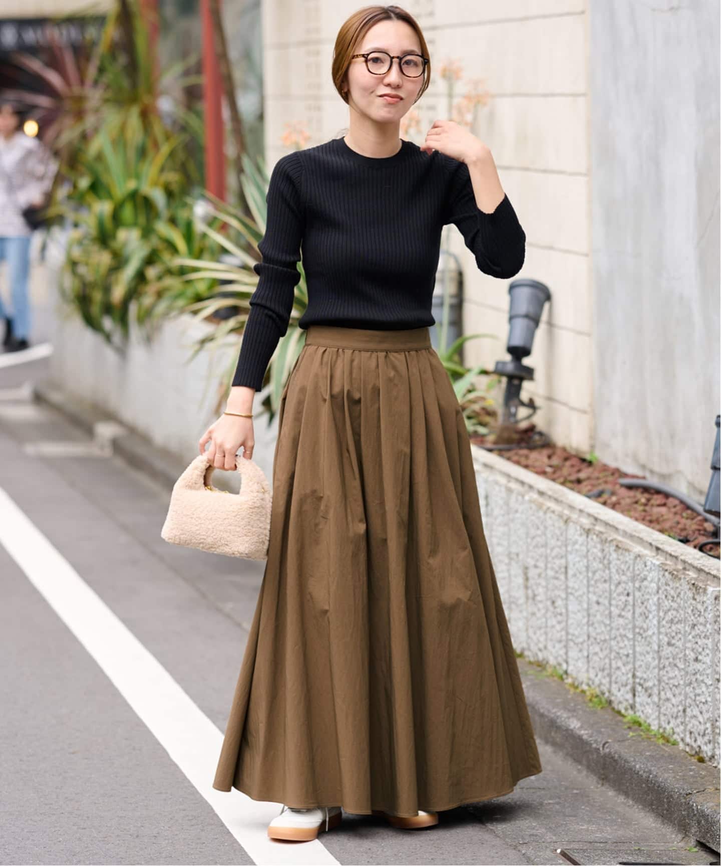 25AW新作］ギャザーフレアスカート（ロング・マキシ丈スカート