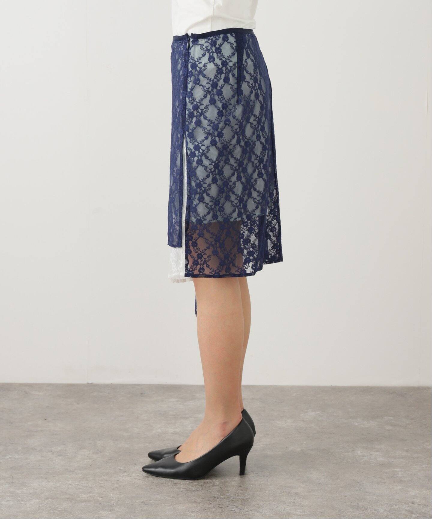 Anggae/アンゲ】LAYERED LACE SKIRT：スカート（その他スカート