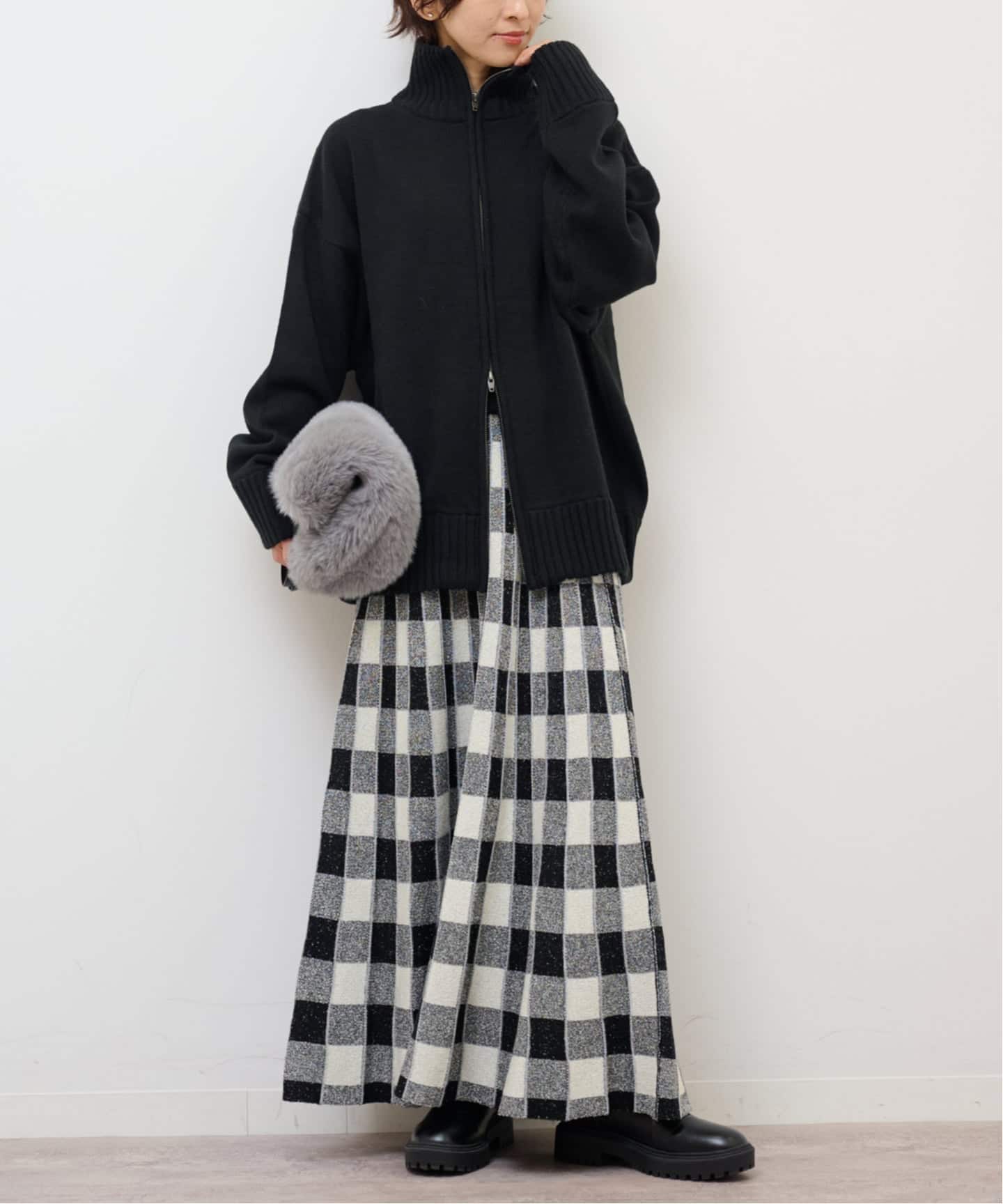 TORRAZZO DONNA/トラッゾドンナ】リバーシブルジャガードスカート