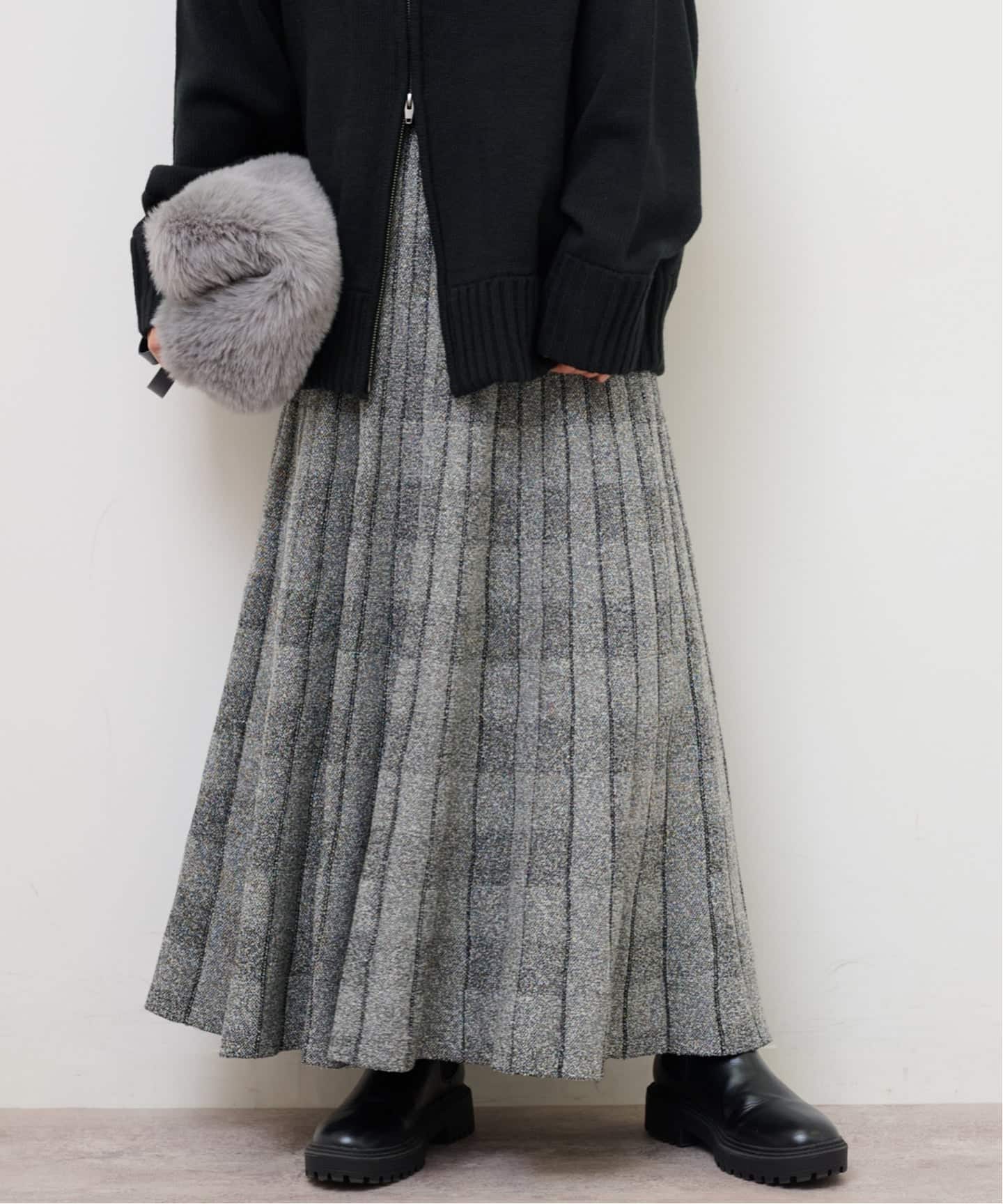 TORRAZZO DONNA/トラッゾドンナ】リバーシブルジャガードスカート