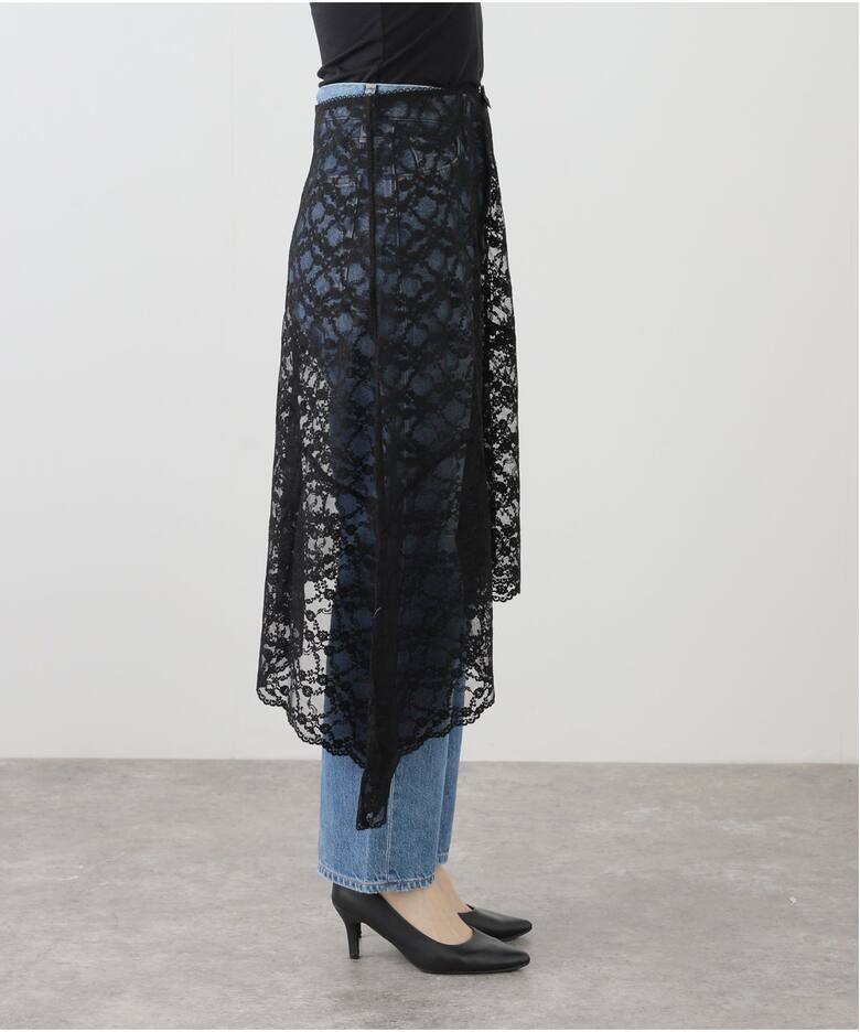PROVOKE/プロヴォーク】 Stretch lace asymmetry スカート（その他  