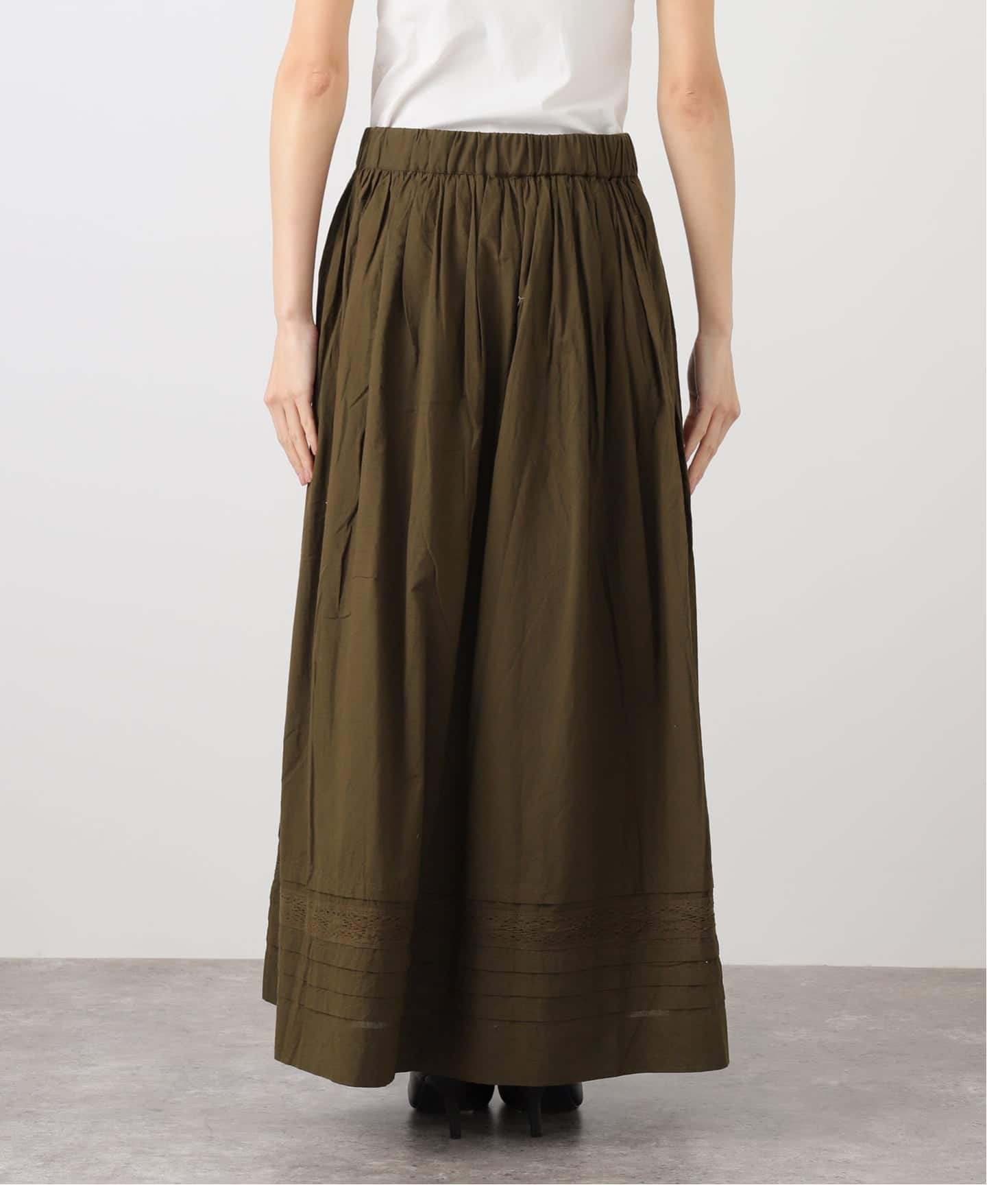 SOIL/ソイル】60s CAMBRIC PLAIN LACE GATHERED SK（ロング・マキシ丈