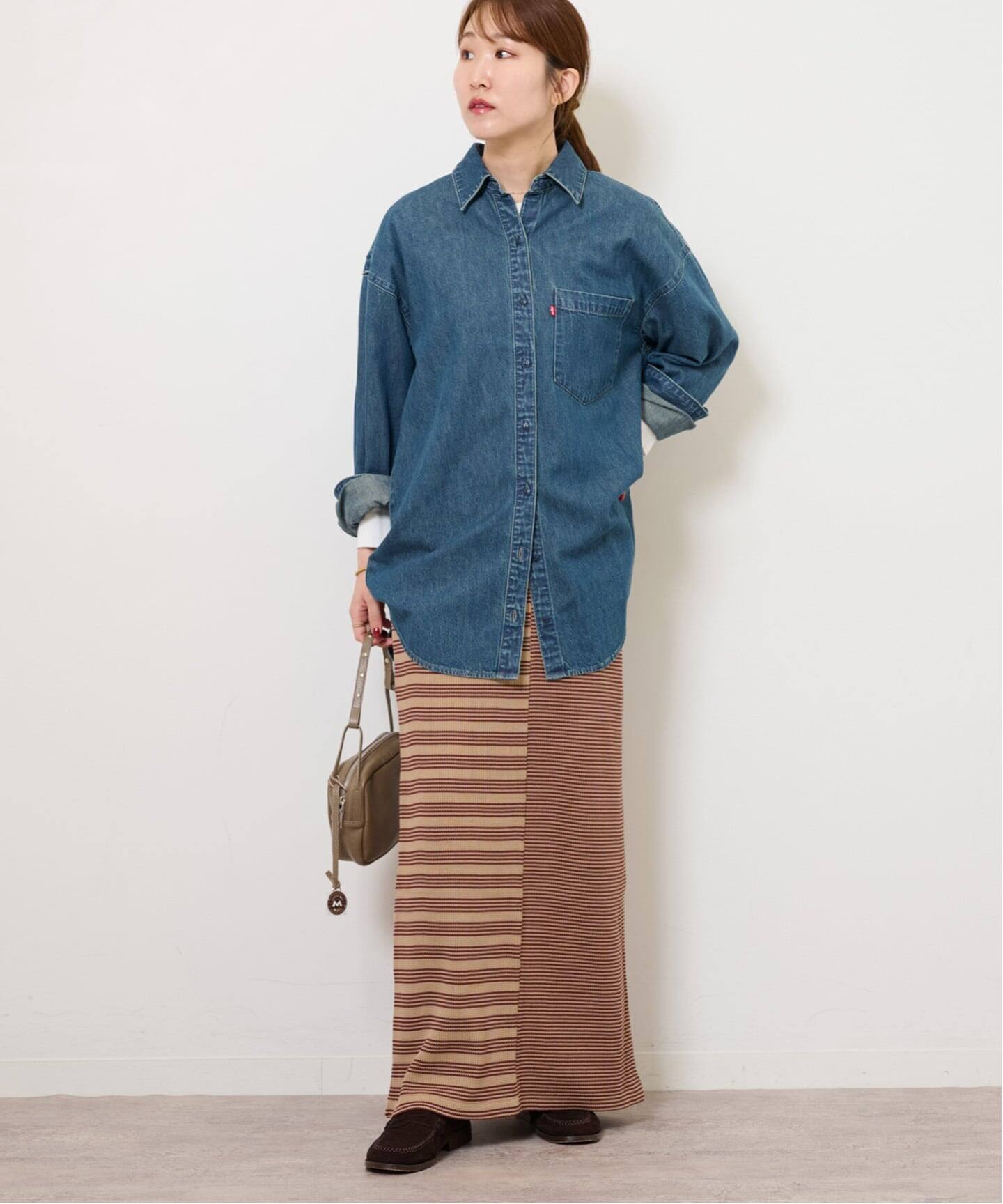 別注【MILLER/ミラー】Waffle スカート（ロング・マキシ丈スカート