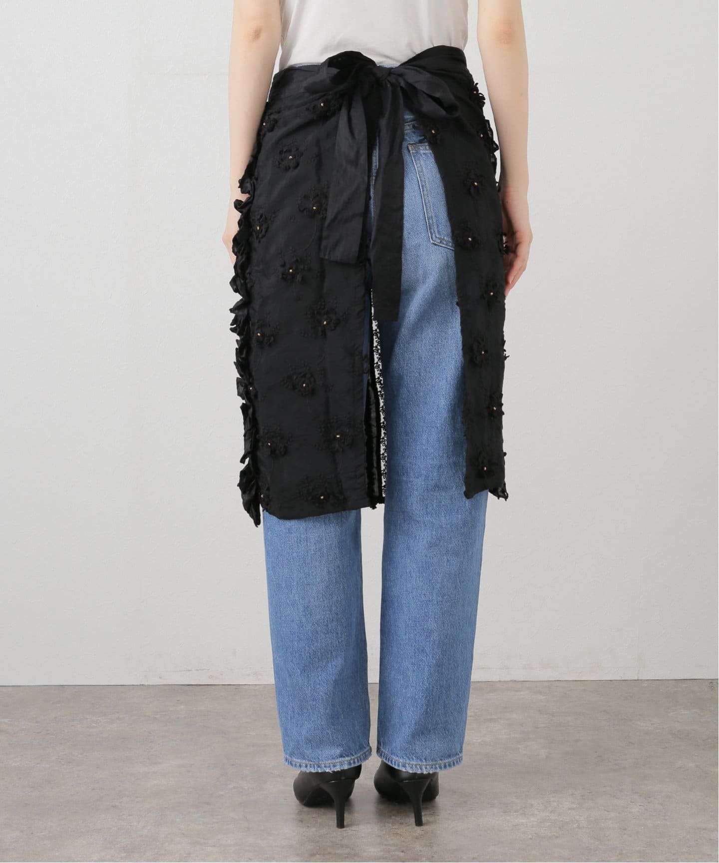 crinkle crinkle crinkle】 frill rayon shantung apron SK：スカート