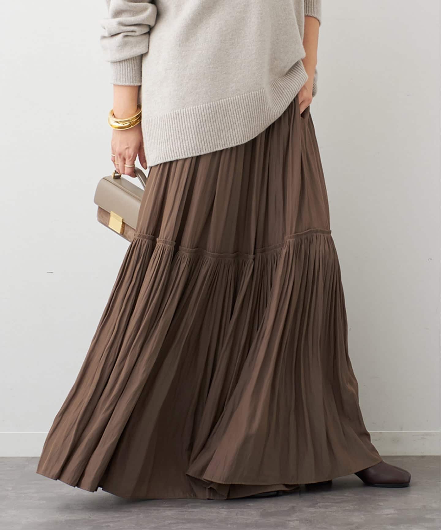 Gather Maxi スカート（ロング・マキシ丈スカート）｜Deuxieme Classe