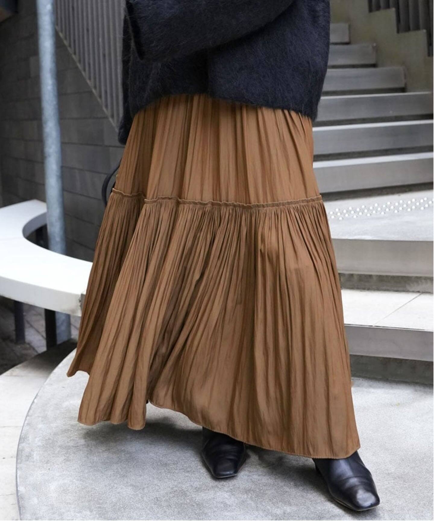 【新品タグ付】ドゥーズイエムクラス　Gather Maxi スカート　ブラウンD Gather Maxi スカート（ロング・マキシ丈スカート）｜Deuxieme Classe