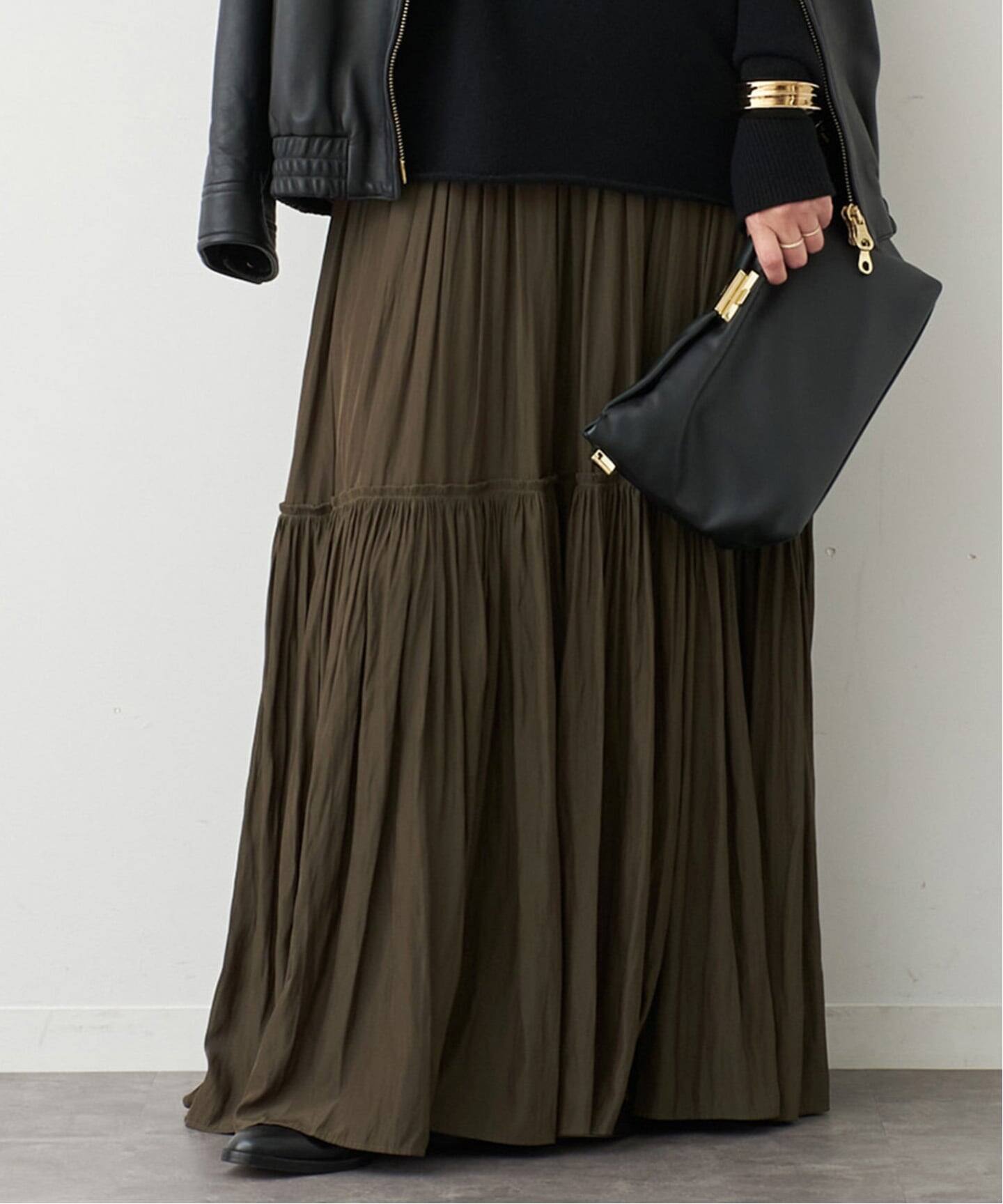 Deuxieme Classe*Gather Maxi スカートブラウンD Gather Maxi スカート（ロング・マキシ丈スカート）｜Deuxieme