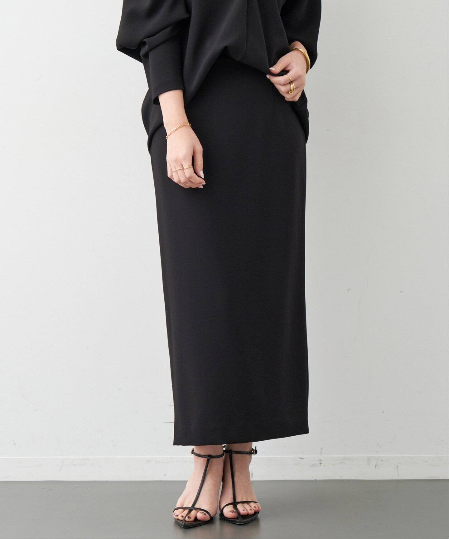 トリアセジョーゼット ハイウエスト スカート（ロング・マキシ丈  