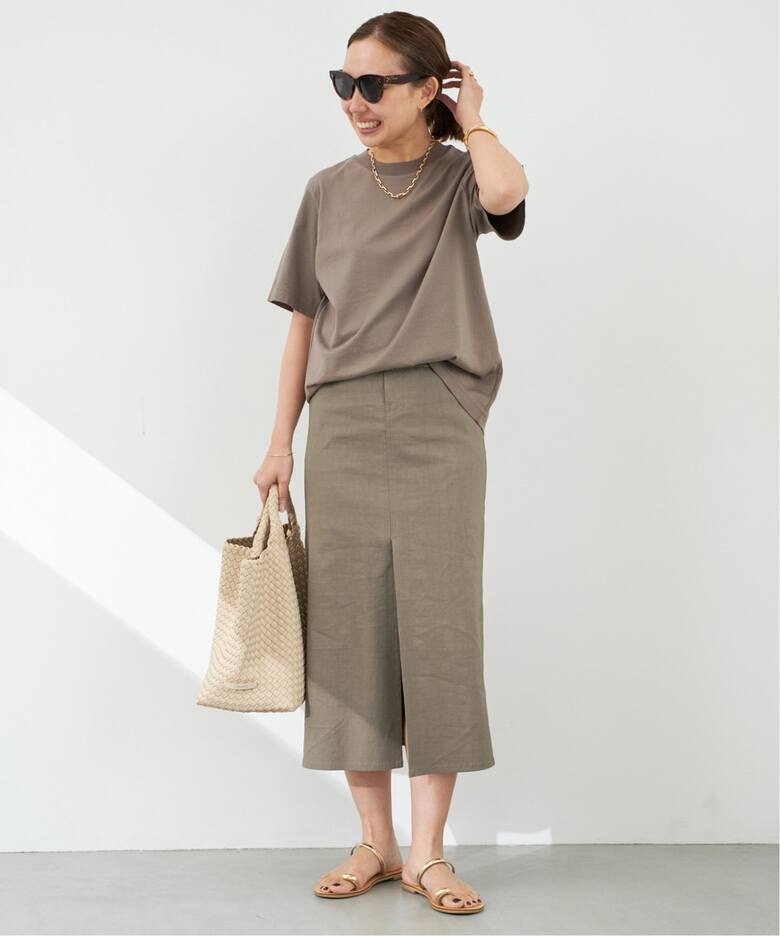 STRETCH TWILL B/FLARE スカート（ロング・マキシ丈スカート  