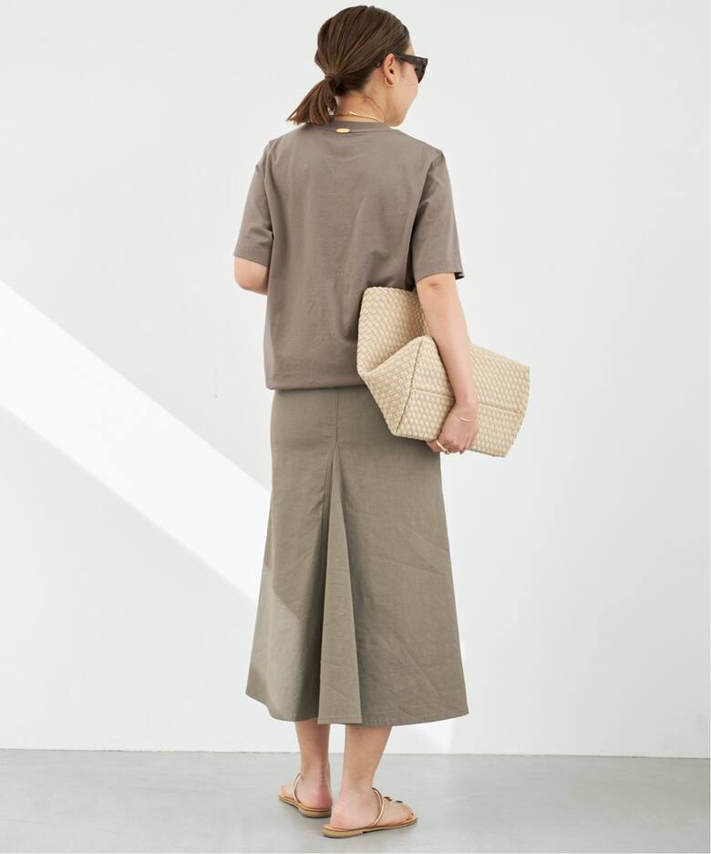STRETCH TWILL B/FLARE スカート（ロング・マキシ丈スカート 