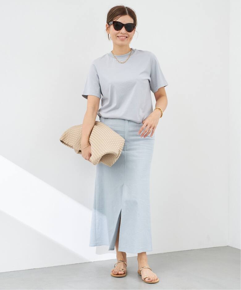 STRETCH TWILL B/FLARE スカート（ロング・マキシ丈スカート 