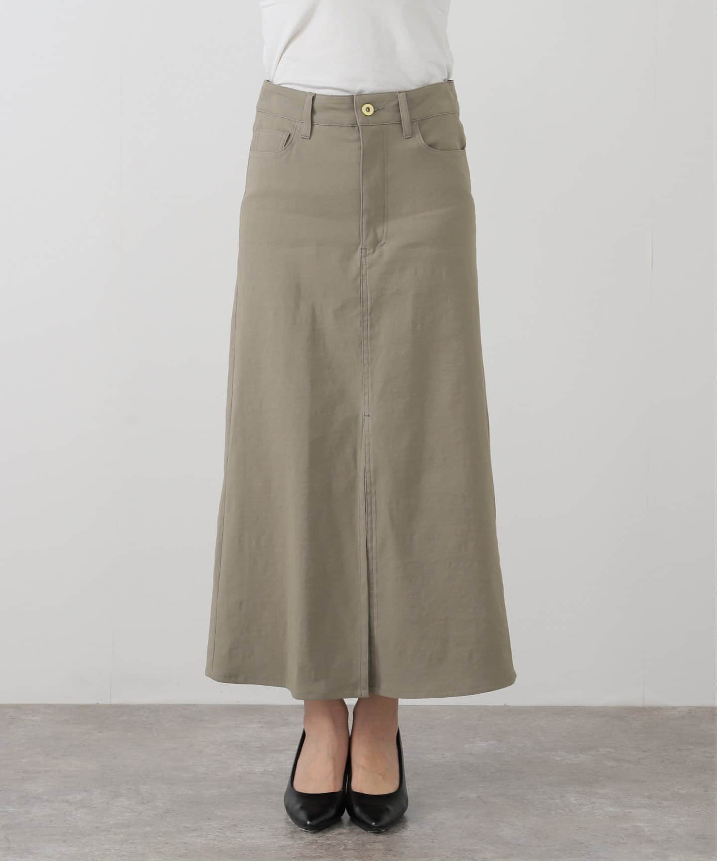 STRETCH TWILL B/FLARE スカート（ロング・マキシ丈スカート
