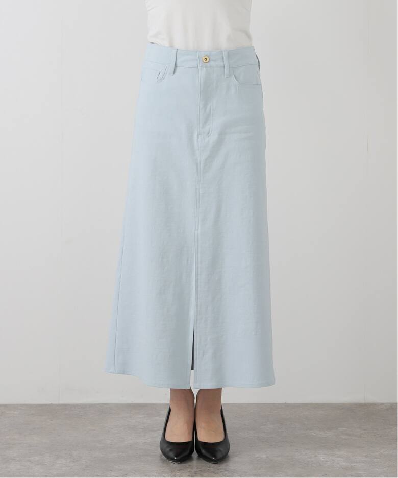 STRETCH TWILL B/FLARE スカート（ロング・マキシ丈スカート  