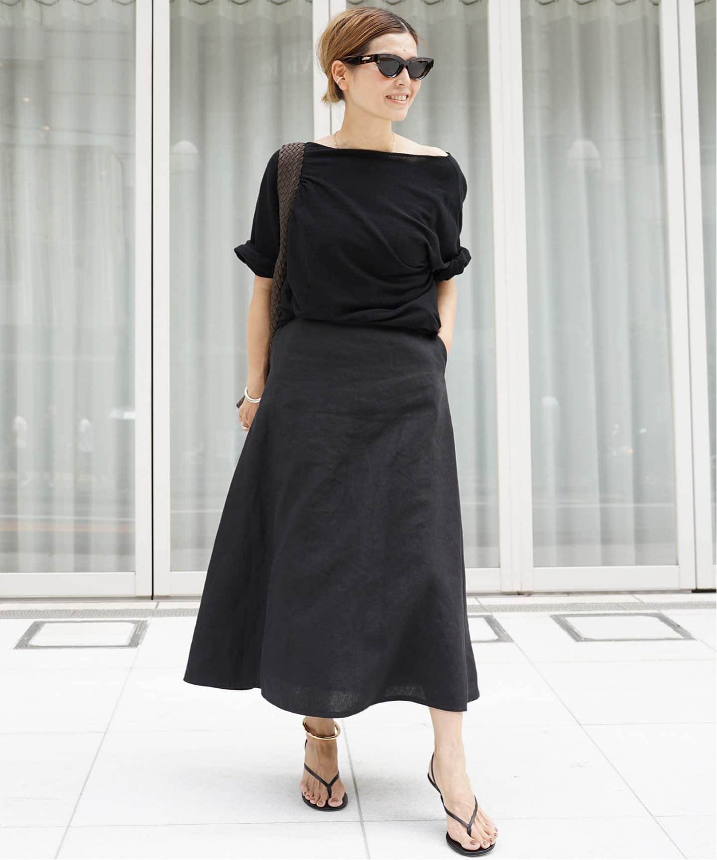 ドゥーズィエムクラス DOUBLE CLOTH フレアスカート Deuxieme Classe（ドゥーズィエムクラス）の「W Cross フレア