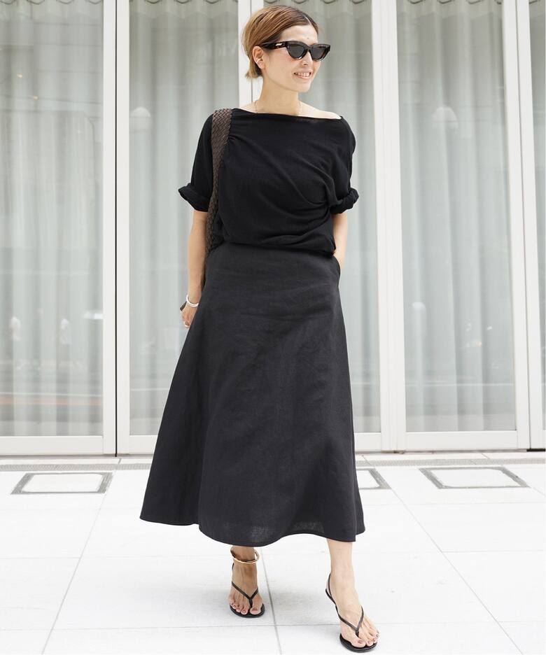 Linenフレアスカート（ロング・マキシ丈スカート）｜Deuxieme Classe  