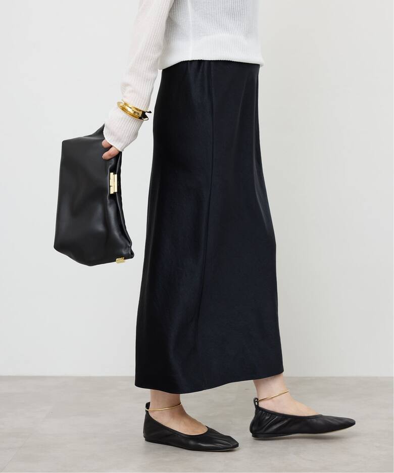 ドゥーズィエムクラス 未使用 黒 サテン素材 ロングスカート DEUXIEME  