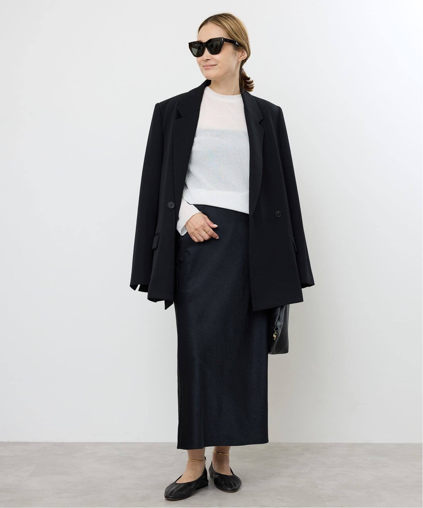 【美品】Minimal Satinスカート　ブラック Minimal Satin スカート（その他スカート）｜Deuxieme Classe