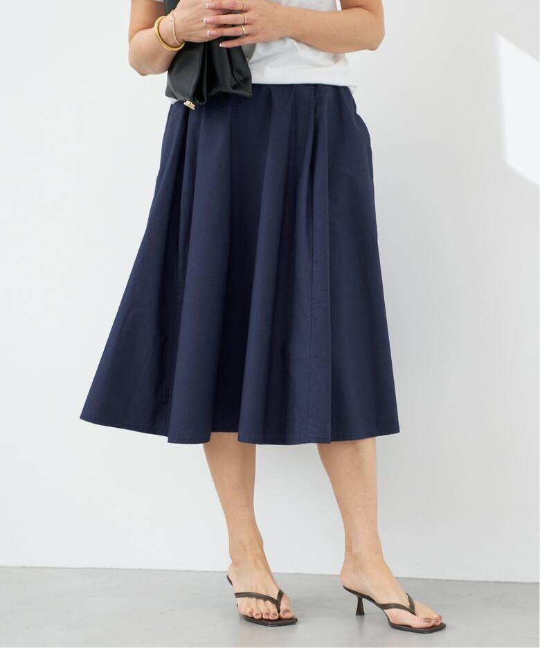 MADISONBLUE / マディソンブルー】TUCKED MI-MOLLET FLARE SKIRT（ひざ  