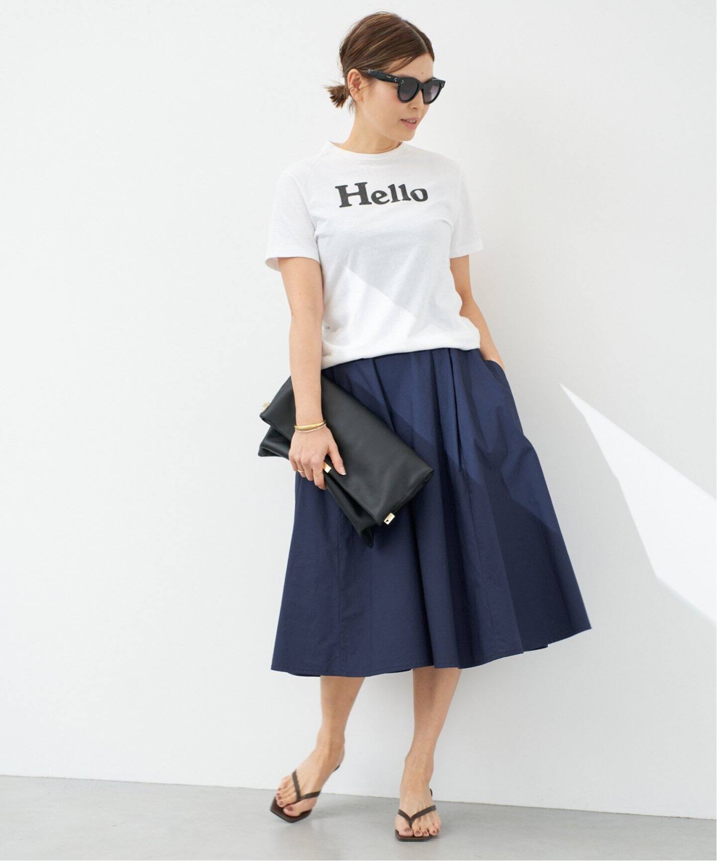 MADISONBLUE / マディソンブルー】TUCKED MI-MOLLET FLARE SKIRT（ひざ 