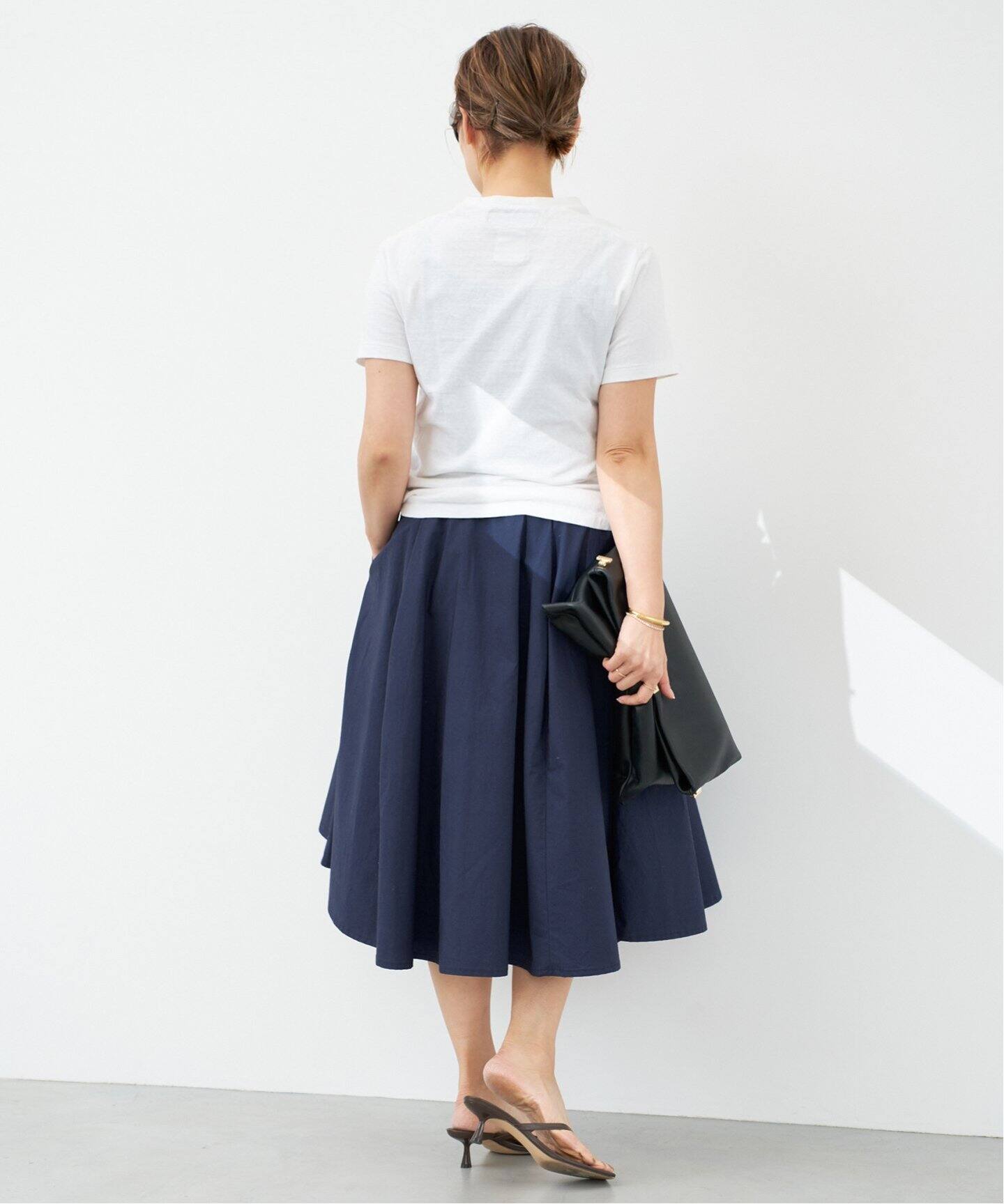 MADISONBLUE / マディソンブルー】TUCKED MI-MOLLET FLARE SKIRT（ひざ  