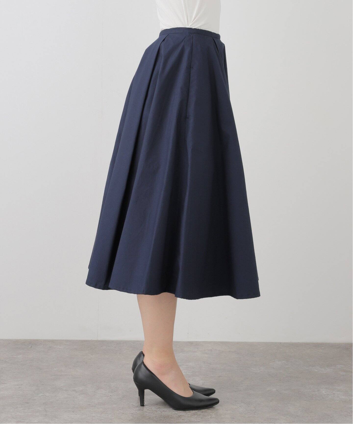 MADISONBLUE / マディソンブルー】TUCKED MI-MOLLET FLARE SKIRT（ひざ  